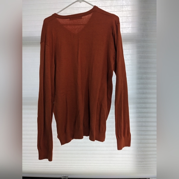 Old Navy Orange V Neck Sweater Large - Picture 4 of 4